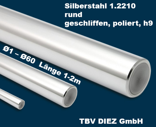 Silberstahl 2210 rund länge - rund,